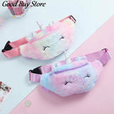Girls Shoulder Belt Bags Kids Mini Waist Packs Unicorn Chest Phone Pouc