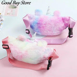 Girls Shoulder Belt Bags Kids Mini Waist Packs Unicorn Chest Phone Pouc