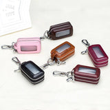 Cow Leather Home Car Keys' Bag Double Pocket Zipper Mini Wallet