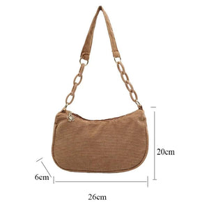 Canvas Chain Handbag Women Shoulder Totes Solid Clutch