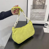 Canvas Chain Handbag Women Shoulder Totes Solid Clutch