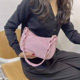 Canvas Chain Handbag Women Shoulder Totes Solid Clutch