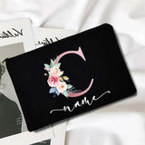 Personalized Name Letter Print Makeup Bag Organizer Wash Storage Pouch