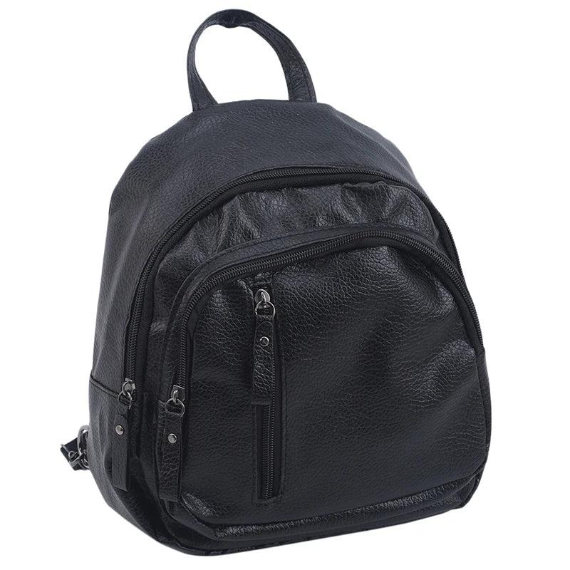 PU Leather Women Backpack Small Zipper Backpacks Bags Student