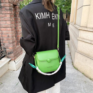 Mini Pink Phone Crossbody Bag Green Leather Shoulder Purse Women