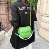 Mini Pink Phone Crossbody Bag Green Leather Shoulder Purse Women