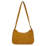 Retro Corduroy Solid Shoulder Bag for Women