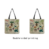 Cartoon Mushroom Printed Beach Shoulder Bag High Capacity Travel Handbag