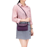 Small Leather+Canvas Messenger Bag Shoulder Crossbody