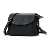 Small Leather+Canvas Messenger Bag Shoulder Crossbody