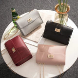 Leather Chain Crossbody Bag Mini Hasp Purses