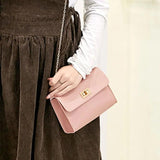 Leather Chain Crossbody Bag Mini Hasp Purses