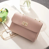 Leather Chain Crossbody Bag Mini Hasp Purses