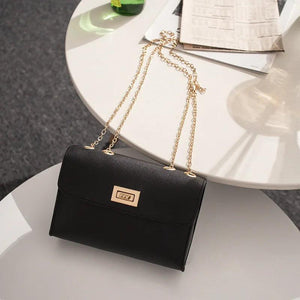 Leather Chain Crossbody Bag Mini Hasp Purses