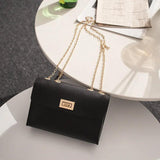 Leather Chain Crossbody Bag Mini Hasp Purses
