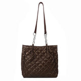 Quilted Cotton Padded Tote Bag Chain Travel Satchel