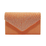 Prom Diamond Clutch Bag Satin Envelope Bridal Evening Party Bag