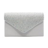 Prom Diamond Clutch Bag Satin Envelope Bridal Evening Party Bag