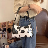 Retro Cow Pattern Women Messenger Handbags PU Leather Shoulder Bags