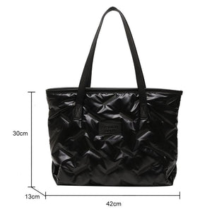 Women's Winter Quilted Shoulder Bag Cotton Padded Tote Purse