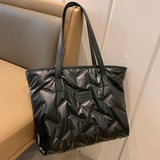 Women's Winter Quilted Shoulder Bag Cotton Padded Tote Purse