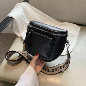Soft Leather Crossbody Bag Women Casual Chest Pack Zipper Phone Pouch