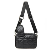 Women's PU Leather Square Handbag Diamond Pattern Shoulder Bag