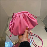 Mini Cloud Shoulder Bag for Women PU Leather Crossbody Clutch