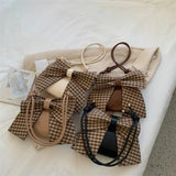 Bow Plaid Messenger Bag All-Match Woman