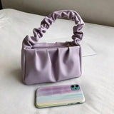 Retro PU Leather Ruffle Shopper Tote