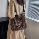 Quilted Crossbody Bag Nylon Top-handle Waterproof Shoulder Bag
