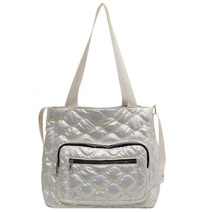 Quilted Crossbody Bag Nylon Top-handle Waterproof Shoulder Bag