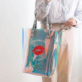 Clear Transparent Handbag Large Capacity Women Beach Tote Bag