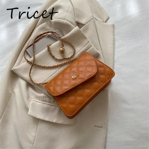 Vintage Thread Solid Ladies Shoulder Bag PU Leather Envelope Bags