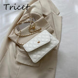 Vintage Thread Solid Ladies Shoulder Bag PU Leather Envelope Bags