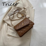 Vintage Thread Solid Ladies Shoulder Bag PU Leather Envelope Bags