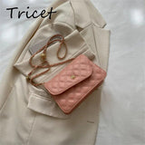 Vintage Thread Solid Ladies Shoulder Bag PU Leather Envelope Bags