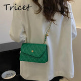 Vintage Thread Solid Ladies Shoulder Bag PU Leather Envelope Bags