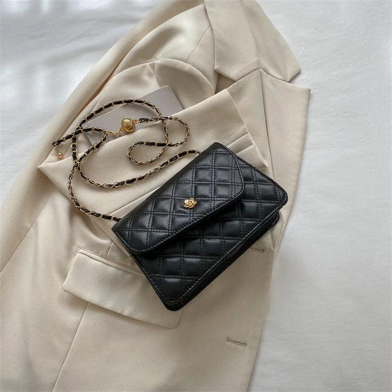 Vintage Thread Solid Ladies Shoulder Bag PU Leather Envelope Bags