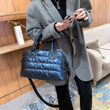 Quilted Cotton Padded Messenger Bag Women Large Capacity Shoulder Bag