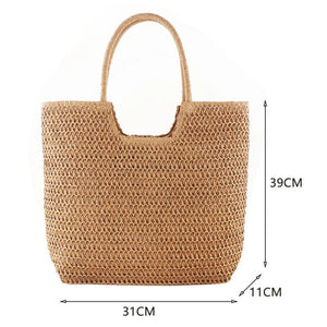 Woven Boho Summer Tote Bag Large Capacity Lady Vacation Handbag