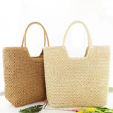 Woven Boho Summer Tote Bag Large Capacity Lady Vacation Handbag