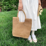 Bohemian Summer Straw Beach Tote Bag Women's Shoulder Handbag