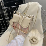 Lattice Leather Crossbody Bag for Women Small Shoulder Bag
