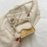 Lattice Leather Crossbody Bag for Women Small Shoulder Bag