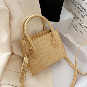 Crocodile Pattern PU Leather Crossbody Bags for Women Chain Shoulder Handbag