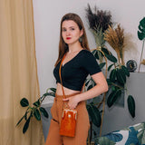 Retro Phone Bag Leather Crossbody Lady Purse