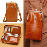 Retro Phone Bag Leather Crossbody Lady Purse