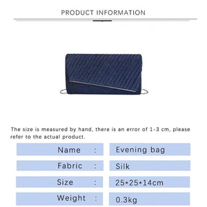 Women Crumpled Envelope Bag for Wedding Party Prom Ladies Handbag