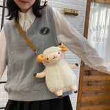 Cartoon Lamb Shoulder Bag Plush Girls Doll Crossbody Bag